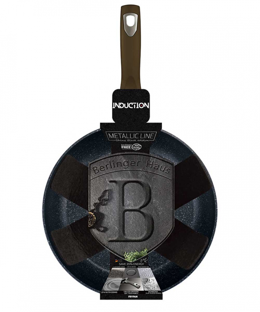 GRANITE FRYING PAN 20CM BERLINGER HAUS BH-6599 SHINY BLACK