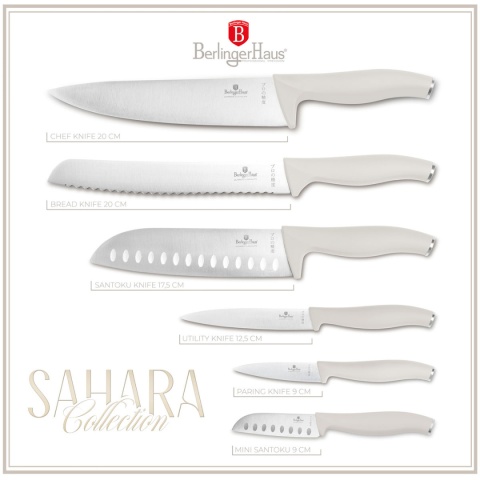 ZESTAW 6 NOŻY KUCHENNYCH BERLINGER HAUS BH-2952 SAHARA