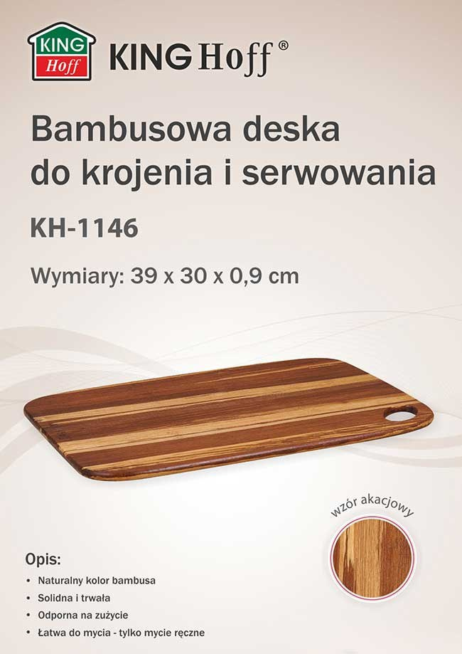 BAMBUSOWA DESKA KUCHENNA 39x30cm KINGHOFF KH-1146