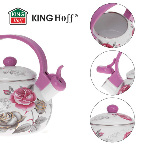 CZAJNIK EMALIOWANY 2L Z GWIZDKIEM KINGHOFF KH-1911