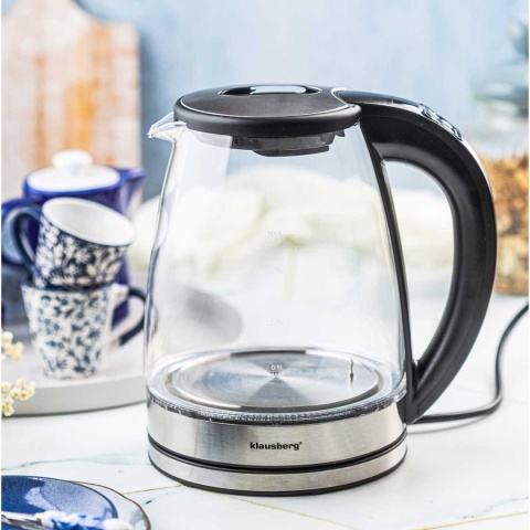 CZAJNIK ELEKTRYCZNY SZKLANY 1,8L KLAUSBERG KB-7887 LED RGB
