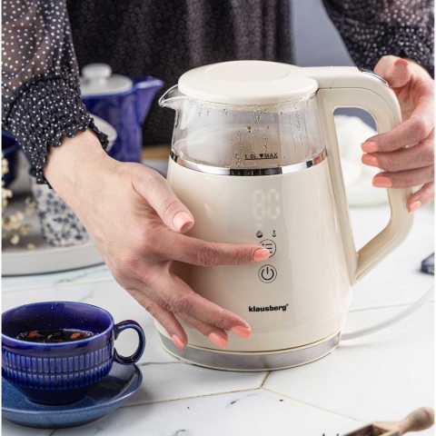 CZAJNIK ELEKTRYCZNY 1L KLAUSBERG KB-7893 LED REULACJA TEMPERATURY