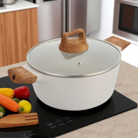 GARNEK MARMURKOWY 28cm Z POKRYWĄ BERGNER BG-30643 NATURALLY