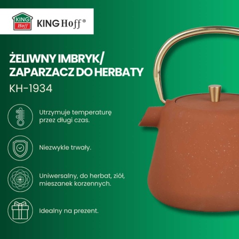 ZAPARZACZ ŻELIWNY IMBRYK 1L Z FILTREM KINGHOFF KH-1934