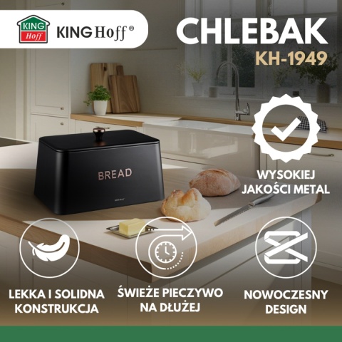ELEGANCKI CHLEBAK STALOWY KINGHOFF KH-1949 CZARNY