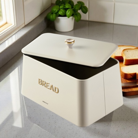 ELEGANCKI CHLEBAK STALOWY KINGHOFF KH-1950 KREMOWY