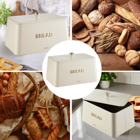 ELEGANCKI CHLEBAK STALOWY KINGHOFF KH-1950 KREMOWY