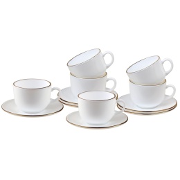 ZESTAW KAWOWY 6 FILIŻANEK ZE SPODECZKAMI KINGHOFF OPAL KH-1929