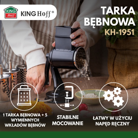 MASZYNKA TARKA BĘBNOWA DO TARCIA OWARZYW ORZECHÓW SERA KINGHOFF KH-1951