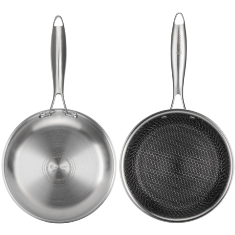 PATELNIA STALOWA 20cm Z POWŁOKĄ PLASTER MIODU E-7545