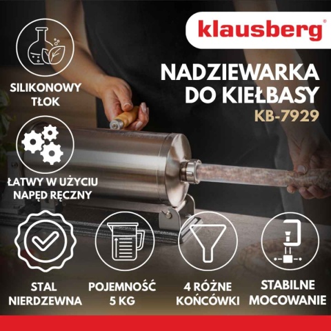 RĘCZNA NADZIEWARKA DO KIEŁBASY 5kg KLAUSBERG KB-7929