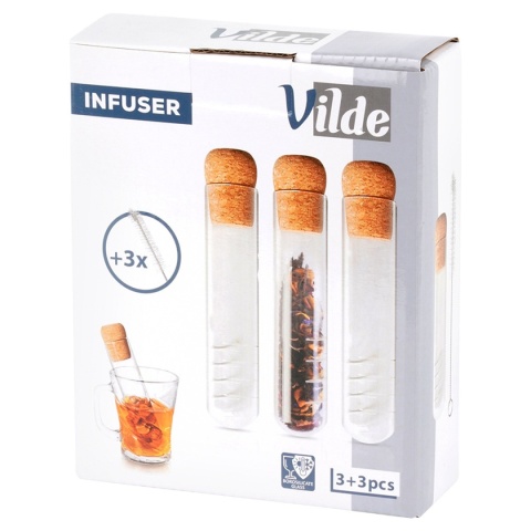 ZAPARZACZE SZKLANE FIOLKI DO HERBATY ZIÓŁ 3 szt. 259425