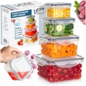 ZESTAW 4 POJEMNIKÓW NA ŻYWNOŚĆ Z POKRYWAMI I USZCZELKAMI 229243