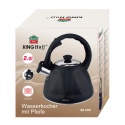 CZAJNIK 2L Z GWIZDKIEM KINGHOFF KH-1997 CZARNY MAT