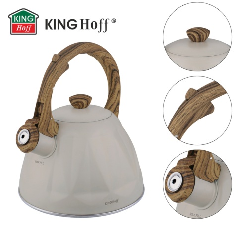 CZAJNIK 2L Z GWIZDKIEM KINGHOFF KH-1998 BEŻOWY MAT