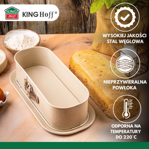 FORMA KEKSÓWKA DO CHLEBA ROZPINANA 34,5x15,5cm KINGHOFF KH-1976