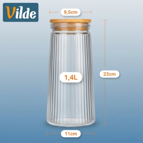 SZKLANY POJEMNIK KUCHENNY NA PRODUKTY SYPKIE 1,4L 229246