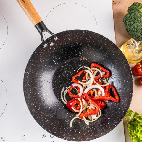 WOK Z POWŁOKĄ MARMURKOWĄ 30cm KINGHOFF KH-1983