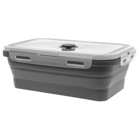 ZESTAW 4 SILIKONOWYCH SKŁADANYCH POJEMNIKÓW NA ŻYWNOŚĆ POKRYWAMI 3345