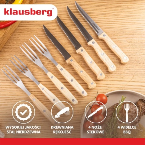 ZESTAW SZTUĆCÓW SZTUĆCE DO STEKÓW 8 szt. KLAUSBERG KB-7976