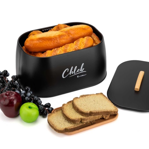 CHLEBAK POJEMNIK STALOWY NA PIECZYWO E-6234 czarny