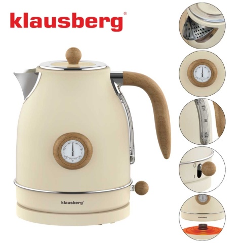 CZAJNIK ELEKTRYCZNY 1,7L Z TERMOMETREM KLAUSBERG KB-9006 RETRO