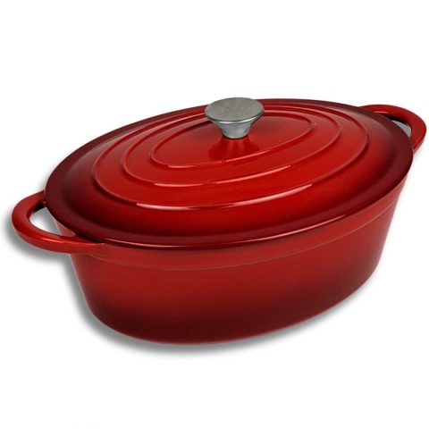 EMALIOWANA BRYTFANNA ŻELIWNA GĘSIARKA 6L HAGE CZERWONA