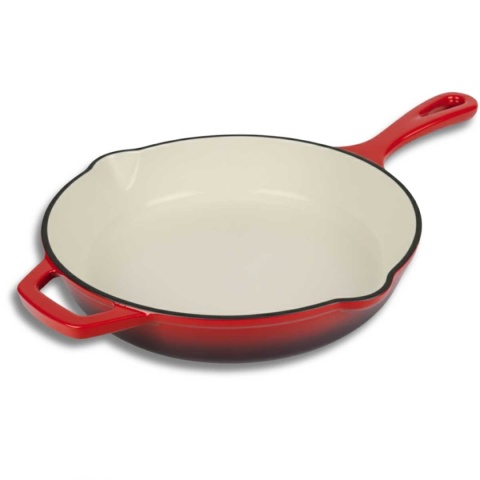 EMALIOWANA PATELNIA ŻELIWNA 26cm HAGE CZERWONA