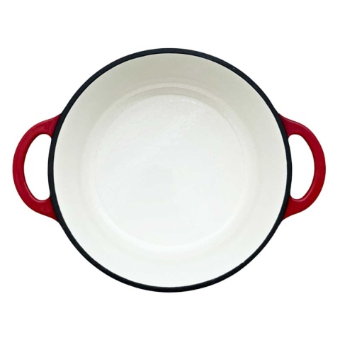 EMALIOWANY GARNEK ŻELIWNY 24cm 4L HAGE CZERWONY