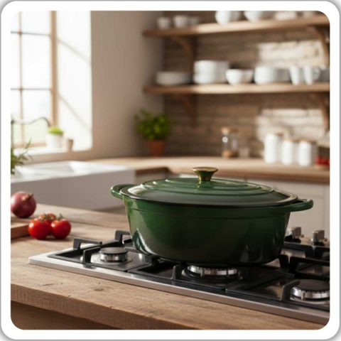 EMALIOWANA BRYTFANNA ŻELIWNA GĘSIARKA 6L HAGE ZIELONA