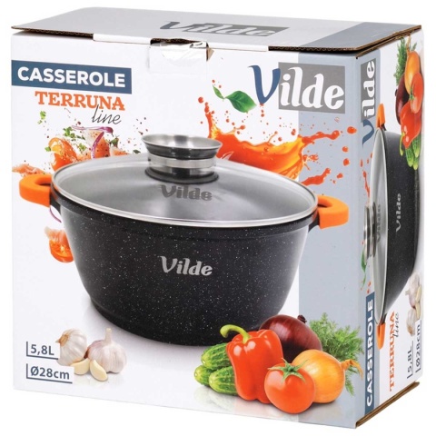 GARNEK GRANITOWY 5,8L 28cm Z POKRYWĄ Z AROMATYZEREM TERRUNA 199106