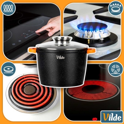 GARNEK GRANITOWY WYSOKI 6,7L 24cm Z POKRYWĄ Z AROMATYZEREM TERRUNA 199110