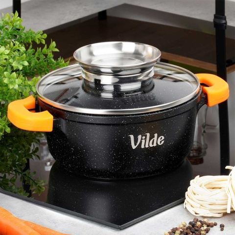 GARNEK GRANITOWY 1,2L 16cm Z POKRYWĄ Z AROMATYZEREM TERRUNA 199103