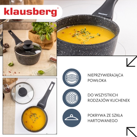 RONDELEK MARMUROWY 1,2l Z POKRYWĄ KLAUSBERG KB-7986