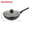 PATELNIA MARMURKOWA GŁĘBOKA WOK 28cm Z POKRYWĄ KLAUSBERG 28cm KB-7990