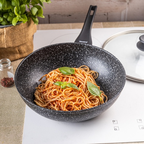 PATELNIA MARMURKOWA GŁĘBOKA WOK 28cm Z POKRYWĄ KLAUSBERG 28cm KB-7990