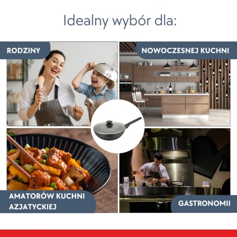 PATELNIA MARMURKOWA GŁĘBOKA WOK 28cm Z POKRYWĄ KLAUSBERG 28cm KB-7990