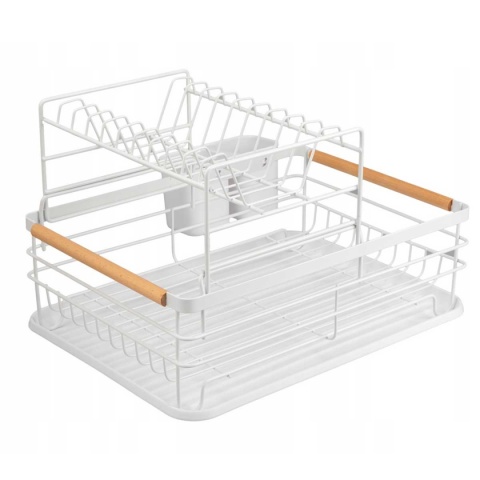 SUSZARKA DO NACZYŃ Z OCIEKACZEM I TACĄ E-8078 BIAŁA