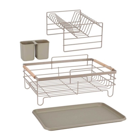 SUSZARKA DO NACZYŃ Z OCIEKACZEM I TACĄ E-8190 BEŻOWA