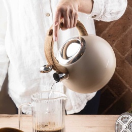 CZAJNIK STALOWY Z GWIZDKIEM 3L KLAUSBERG KB-7956 BEŻOWY MAT