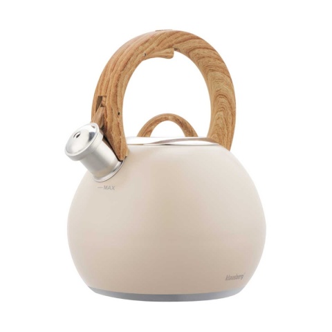 CZAJNIK STALOWY Z GWIZDKIEM 3L KLAUSBERG KB-7956 BEŻOWY MAT