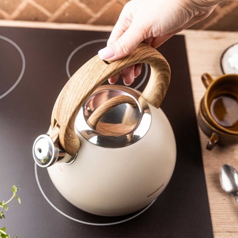 CZAJNIK STALOWY Z GWIZDKIEM 3L KLAUSBERG KB-7956 BEŻOWY MAT