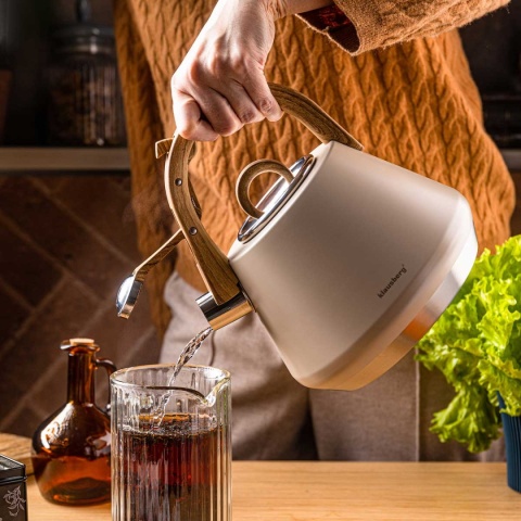 CZAJNIK STALOWY Z GWIZDKIEM 2,5L KLAUSBERG KB-7950 BEŻOWY