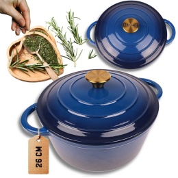 EMALIOWANY GARNEK ŻELIWNY 22cm 3L HAGE CZERWONY