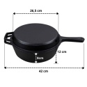 RONDEL ŻELIWNY Z PATETLNIĄ 3w1 HAGE RONDEL PATELNIA BRYTFANNA