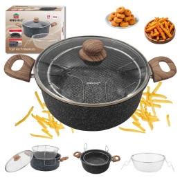 GARNEK MARMUROWY Z KOSZEM DO SMAŻENIA KINGHOFF KH-1985 4L