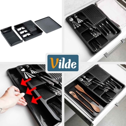 ORGANIZER WKŁAD ROZSUWANY DO SZUFLAD NA SZTUĆCE 229145