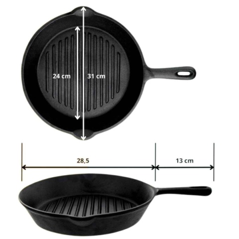 PATELNIA ŻELIWNA GRILLOWA HAGE 31cm INDUKCJA