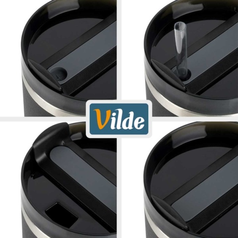 STALOWY KUBEK TERMICZNY TERMOS 1200ml Z RĄCZKĄ I SŁOMKĄ 259444