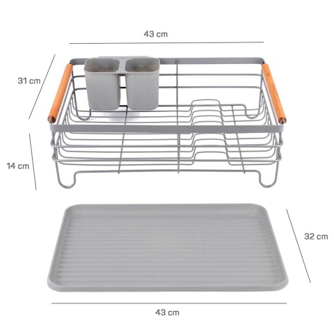 SUSZARKA DO NACZYŃ Z OCIEKACZEM I TACĄ E-8056